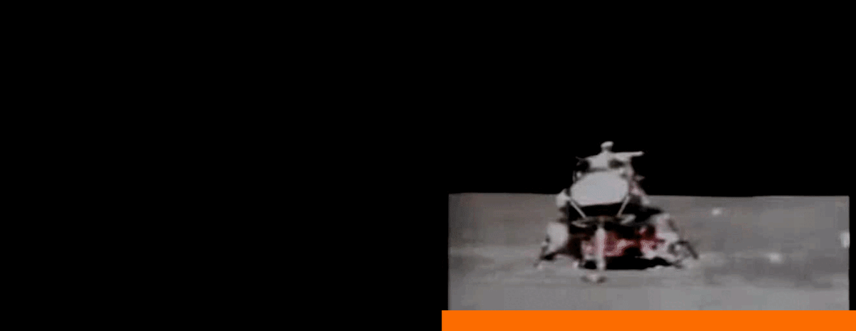 Отделение ступени ракеты Сатурн-5 и якобы взлёт Аполлона с Луны.