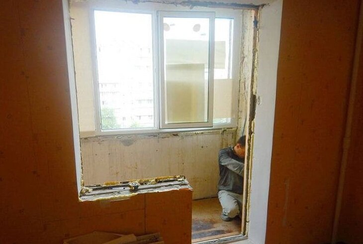 Балконный блок - проем после демонтажа