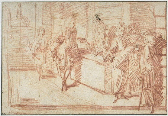 Жан-Антуан Ватто «Интерьер магазина тканей»