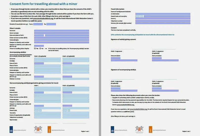 Для въезда ребёнка в Нидерланды с третьим лицом, например с бабушкой или тётей, потребуется заполненная анкета с подписью обоих родителей. Скриншот: government.nl