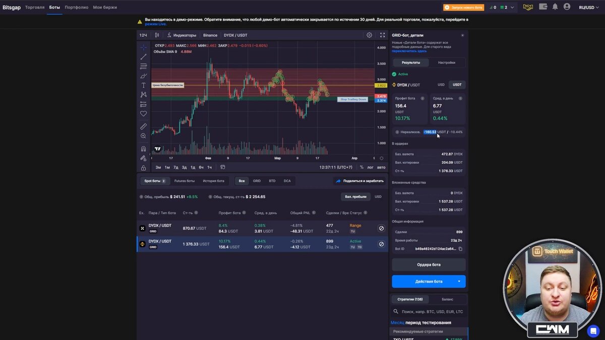 Как работает статистика GRID ботов Binance, OKX, ByBit, KuCoin, BitsGap |  Crypto Watchmaker | Дзен