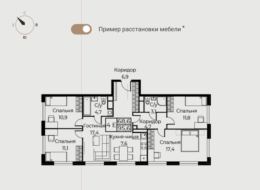 https://aist-residence.ru/apartamenty/sektor-1/planirovka-602 

