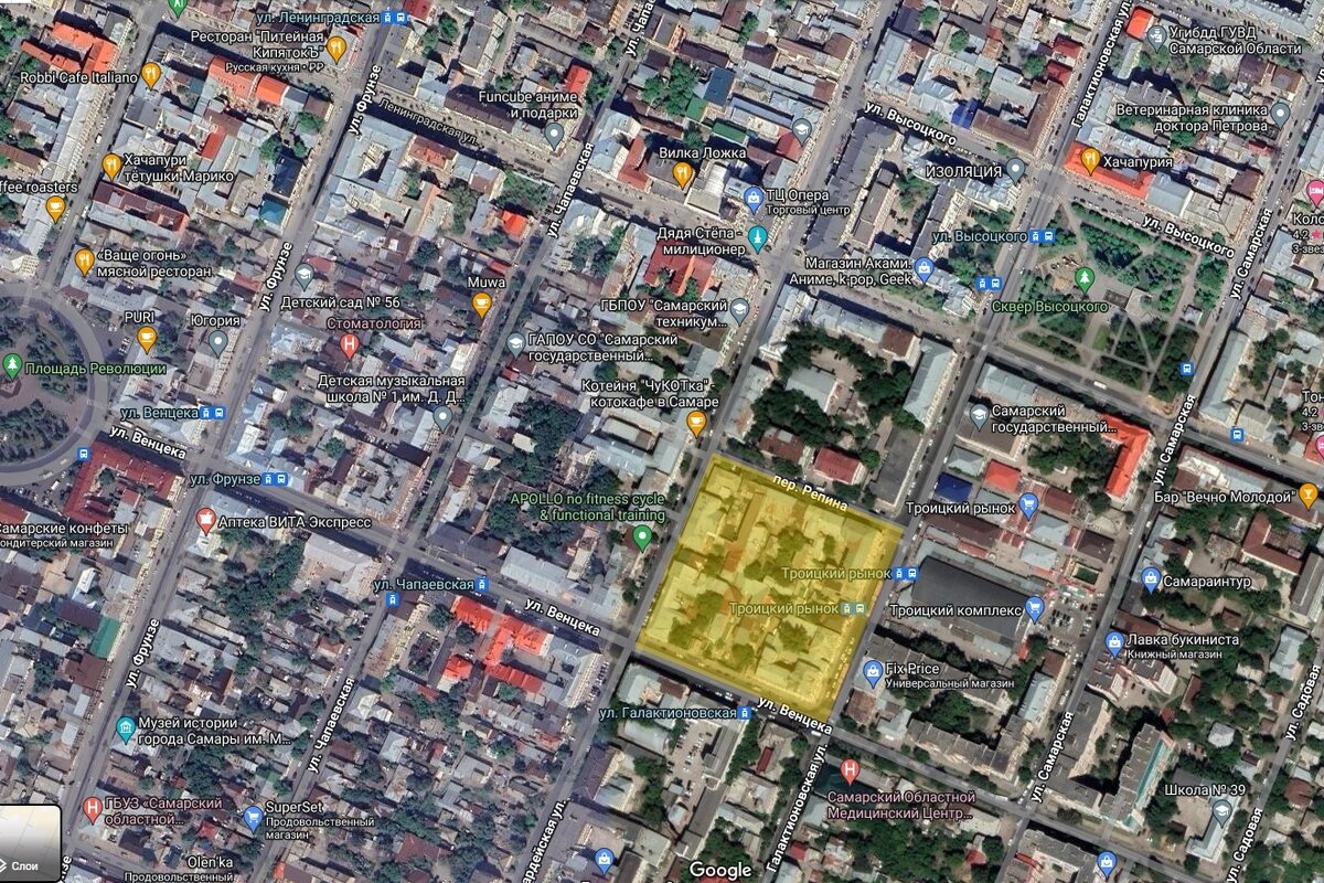 Квартал №37 на карте современной Самары 