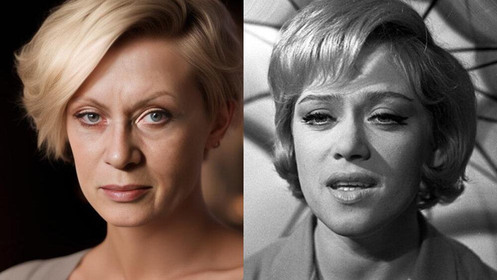 Алису Фрейндлих искусственный интеллект не пощадил. И вроде есть какое-то едва уловимое сходство с настоящей артисткой, но в целом - мимо 