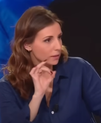 Ведущая BFMTV, картонная голова, ее имя нас не интересует