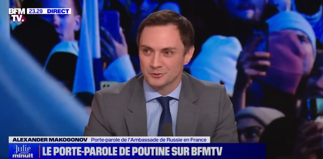 Александр Макогонов в студии BFMTV на интервью