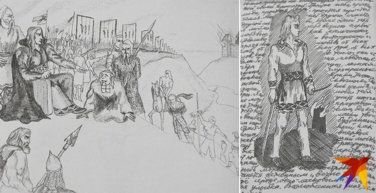 Некоторые рисунки Короткевича на исторические мотивы подсказывают: из него получился бы прекрасный иллюстратор! А рисовал он порой прямо в рукописях.