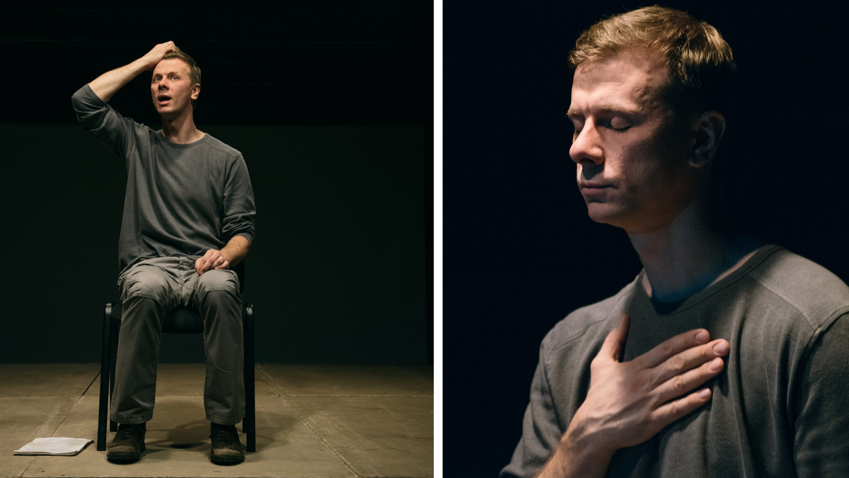 Моноспектакль «Человек.doc. Олег Кулик. Игра на барабанах», театр Практика