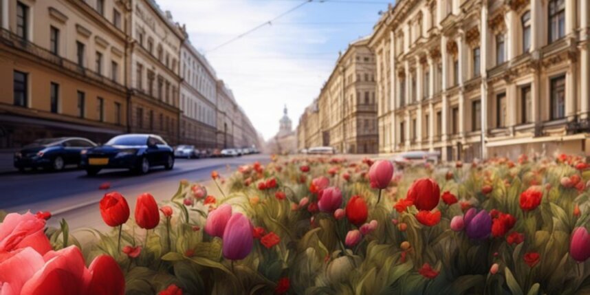    В Петербурге высадят 5 миллионов цветов.Сгенерировано нейросетью по запросу Metro.