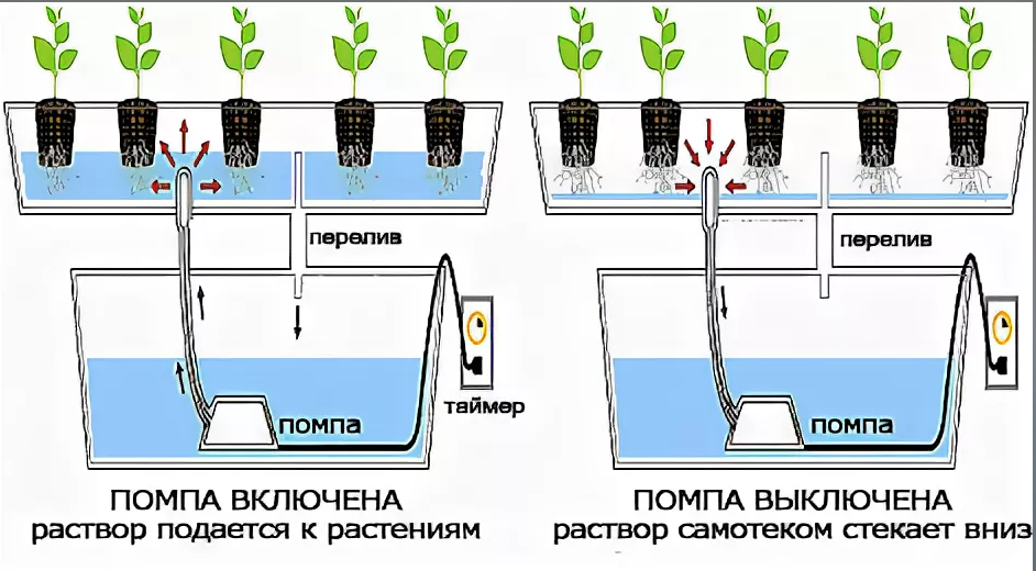 Пример работы системы периодического затопления