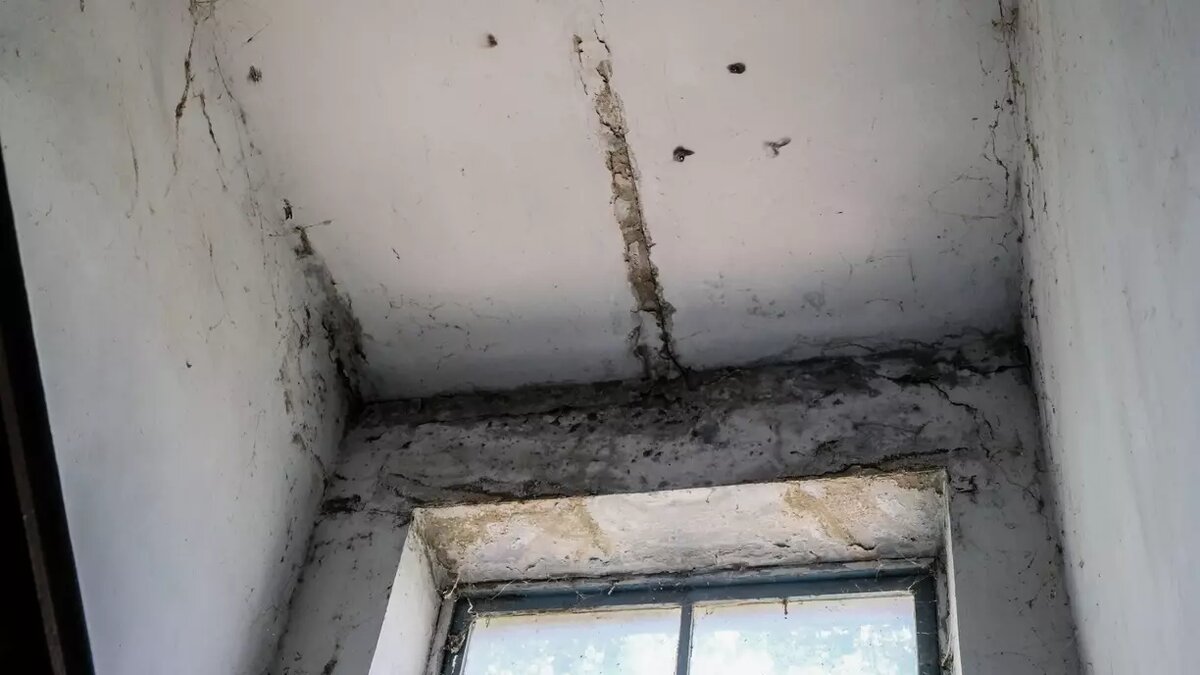     В аудиториях стоят ведра для воды, а штукатурка на потолке тем временем все больше сыреет.