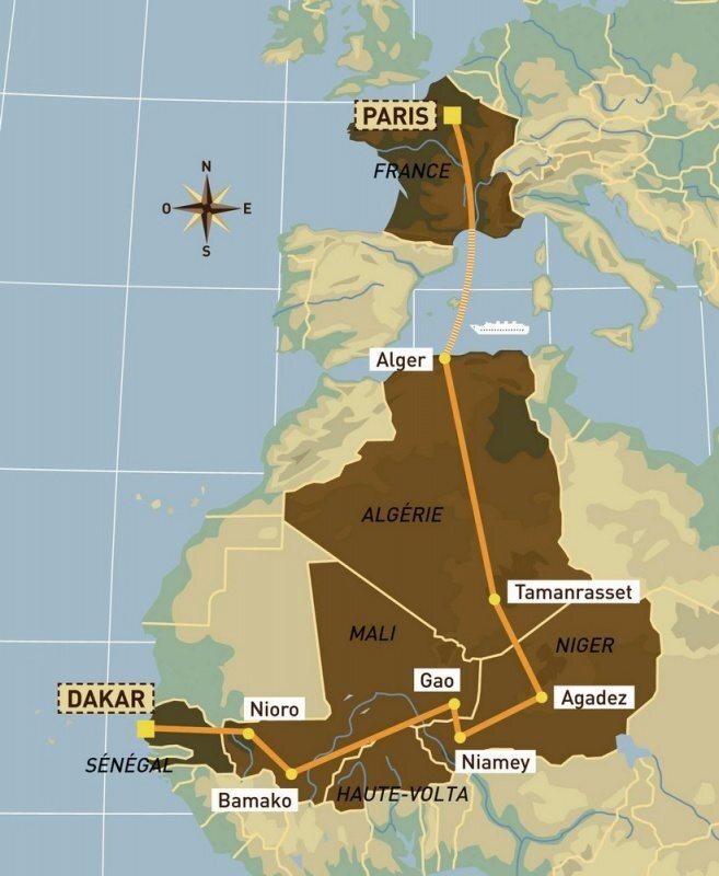 Маршрут первого "Дакара".