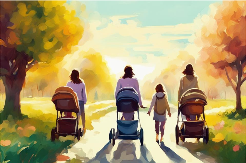 По мнению нейросетей именно так мамы за собой тащат коляски 🤣