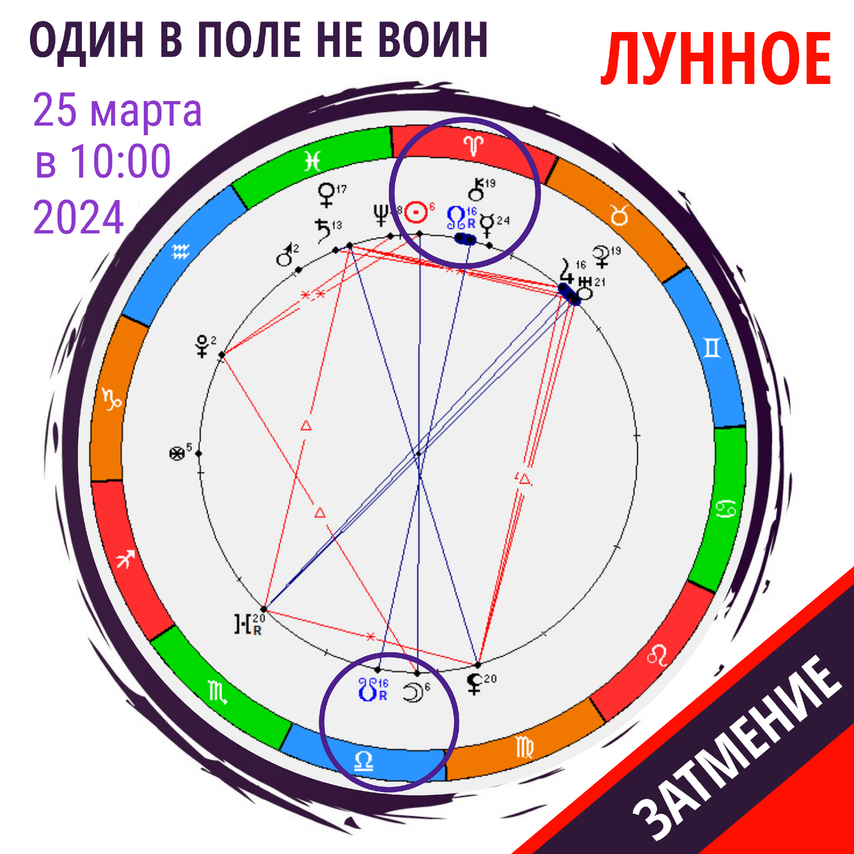 ЛУННОЕ ЗАТМЕНИЕ 25 МАРТА 2024 - ОДИН В ПОЛЕ НЕ ВОИН | AstroБлог Мару  Бондарчук | Дзен