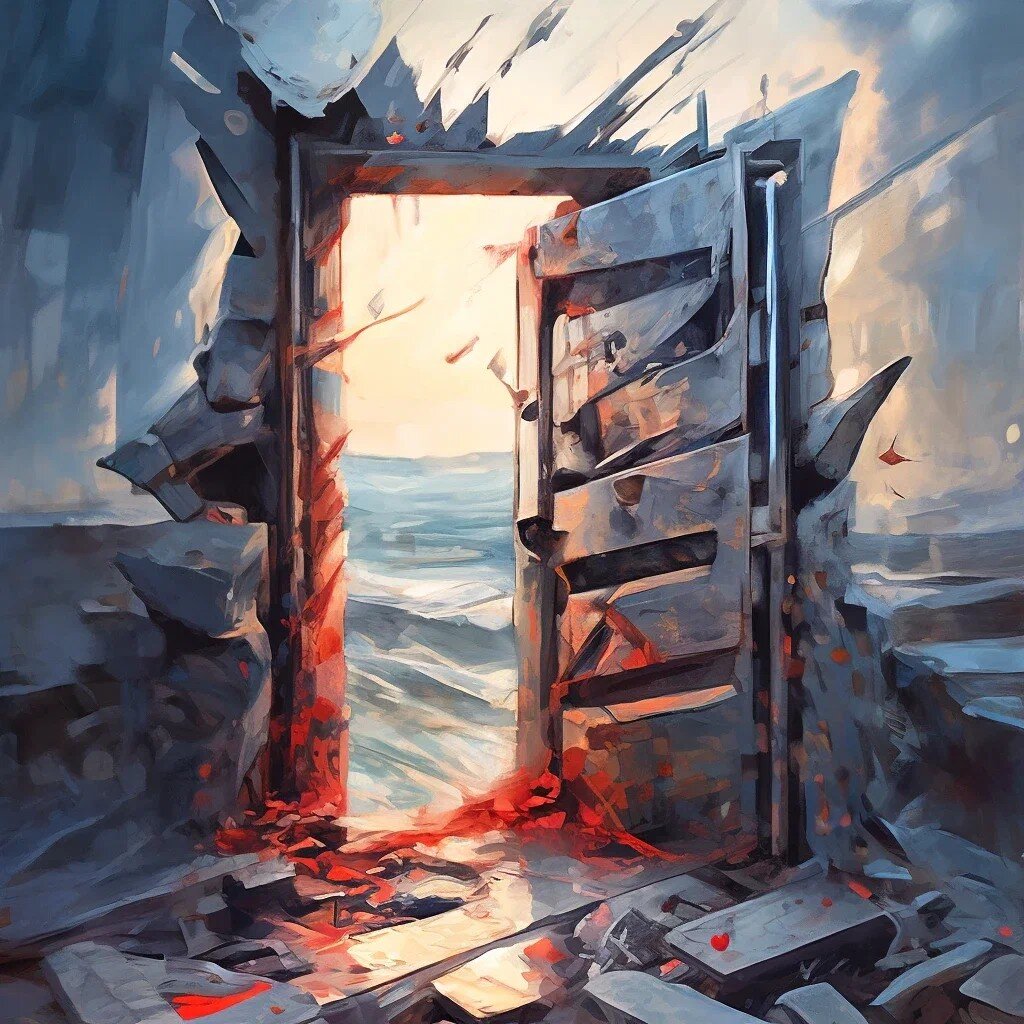 После того, как та история завершилась, я некоторое время чувствовала пустоту внутри. А ещё было ощущение сломанного доверия. Эта картинка передаёт то моё эмоциональное состояние. Нарисована нейросетью.  