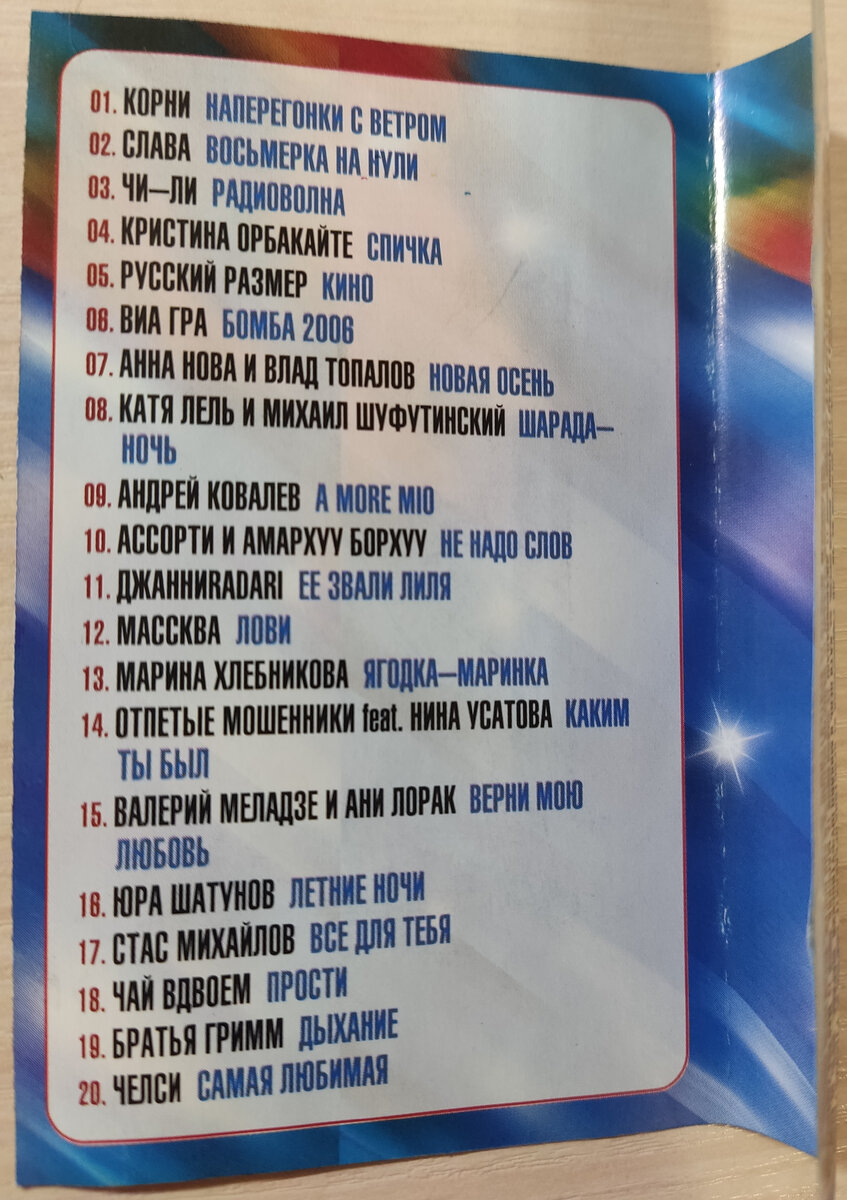 Обратная сторона обложки кассеты № 88