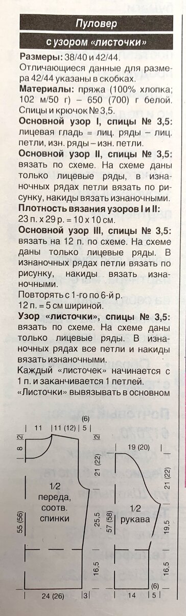 Описание и схемы узоров в галерее.