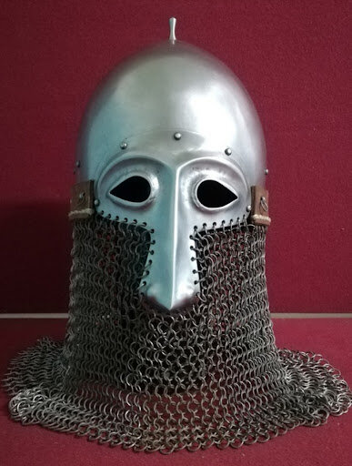 Славянский шлем тип IV по Кирпичникову с кольчужным модулем.  XII-XIV век.
