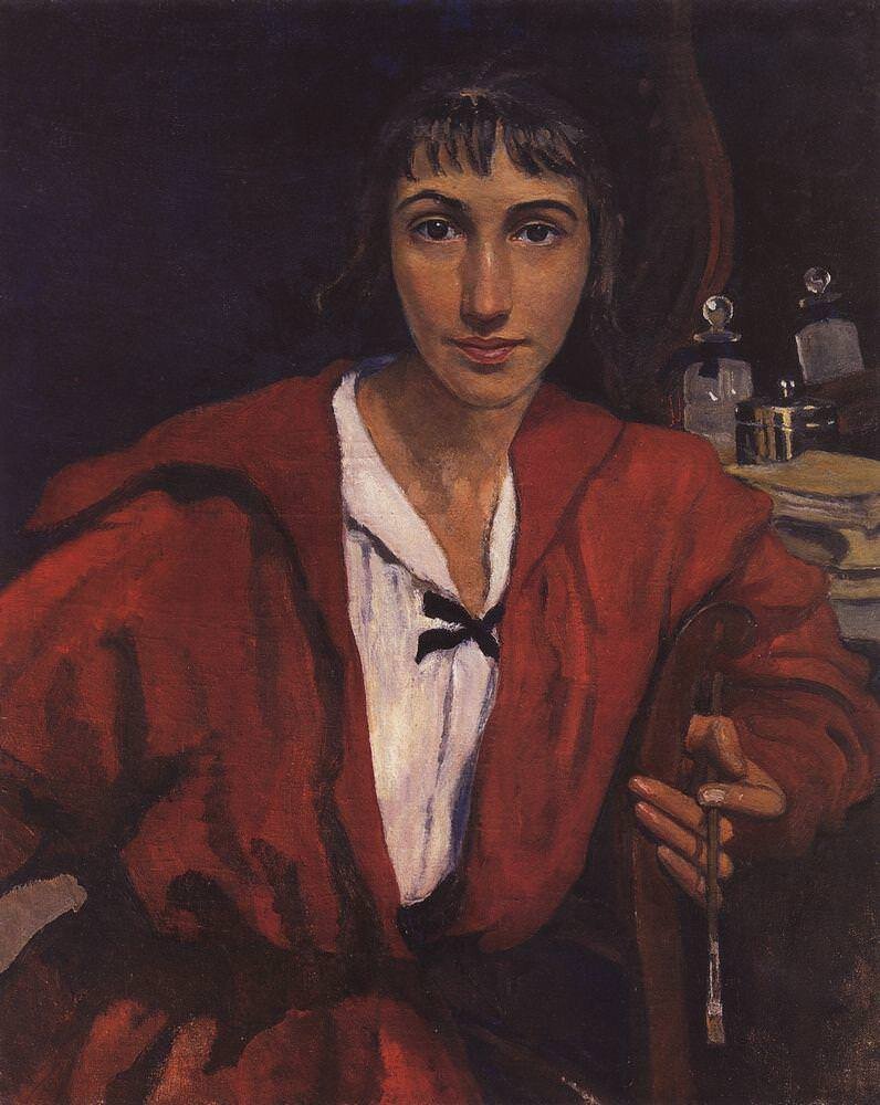 Зинаида Серебрякова "Автопортрет в красном", 1921 год