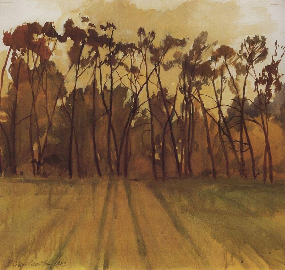 Зинаида Серебрякова "Осенний пейзаж", 1909 год