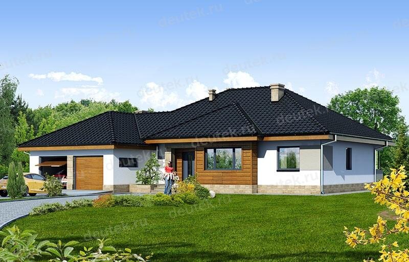Проект одноэтажного дома 187 м2 с гаражом и террасой - DTS100015