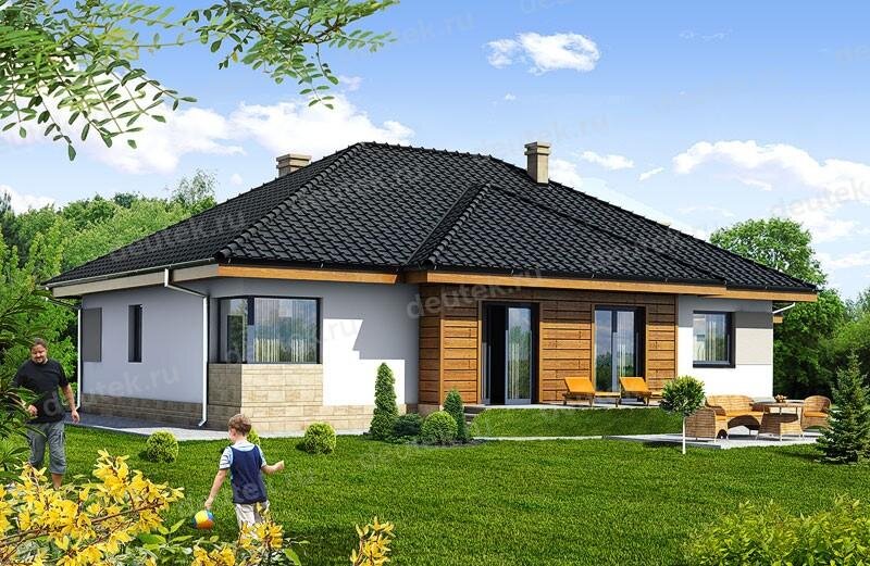 Проект одноэтажного дома 187 м2 с гаражом и террасой - DTS100015