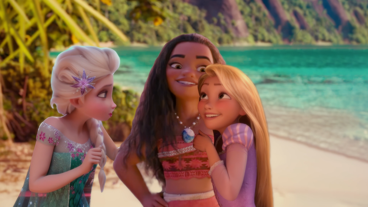 кадры с видео "Остров морских чудовищ - Моана , Рапунцель, Эльза"