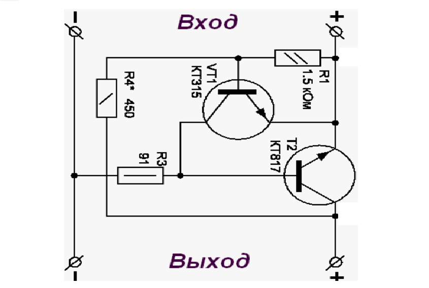 Схема электронного предохранителя постоянного тока на 12 вольт ...