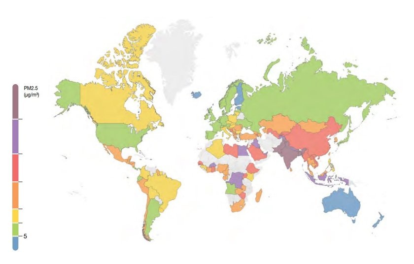 Интерактивная карта раскрыла лучшие места по качеству воздуха на Земле