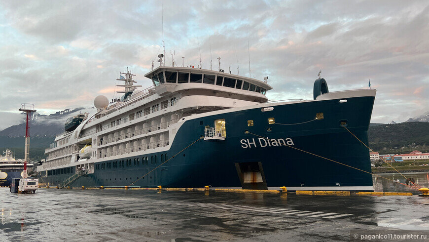 SH Diana стоит среди других круизных кораблей вдоль длинного пирса © Alexander Fokichev