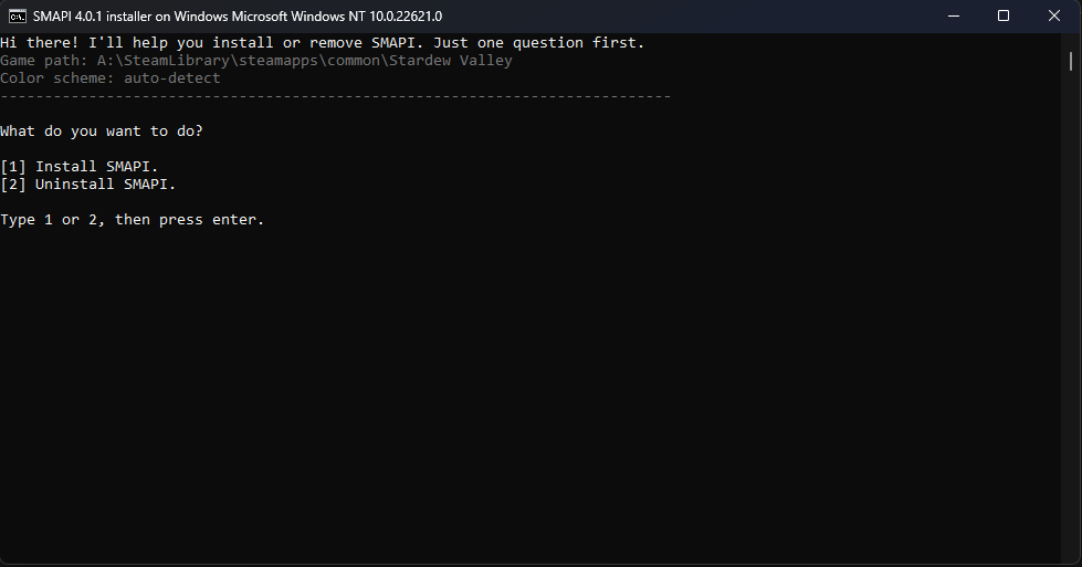 Выбор действия 