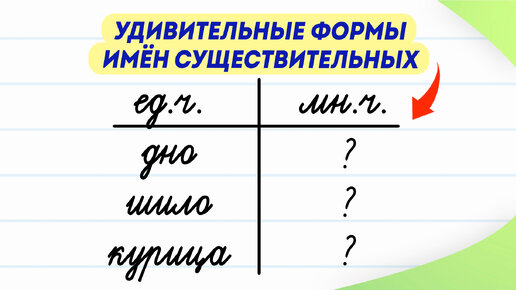 下载视频: Как сказать эти слова во множественном числе? Проверьте себя! | Русский язык