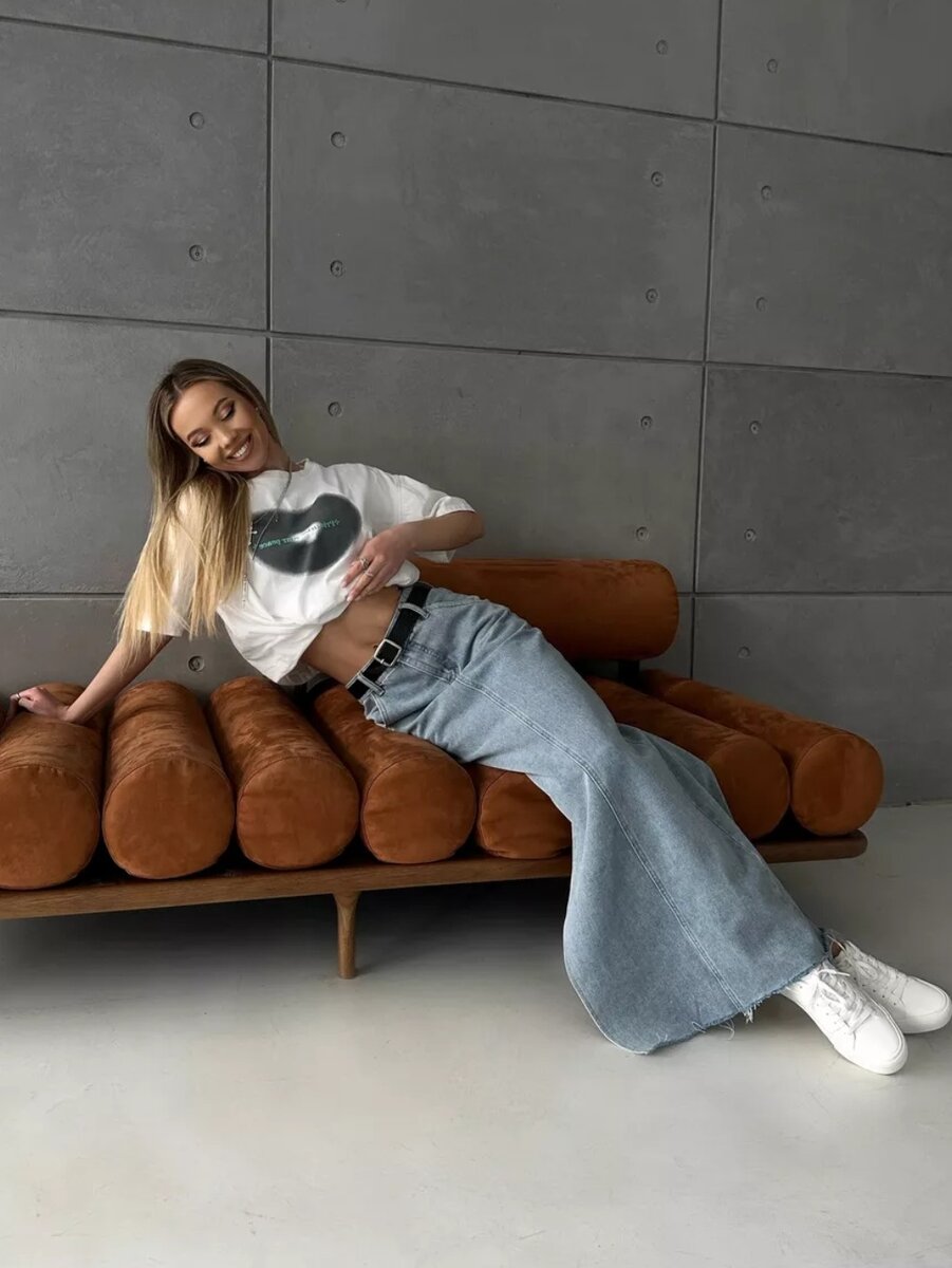 Юбка джинсовая длинная с WB 