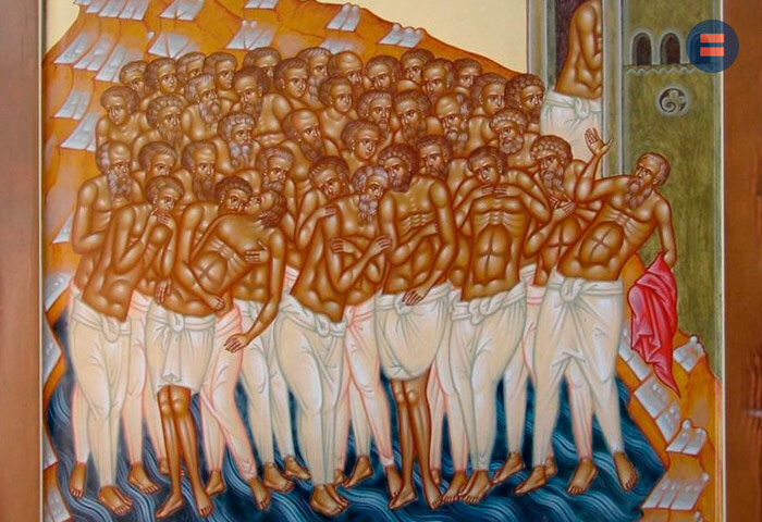 Жаворонки на 40 мучеников севастийских. Праздник сороков. Память 40 севастийских мучеников. Икона 40 севастийских мучеников. Икона 40 святых мучеников севастийских.