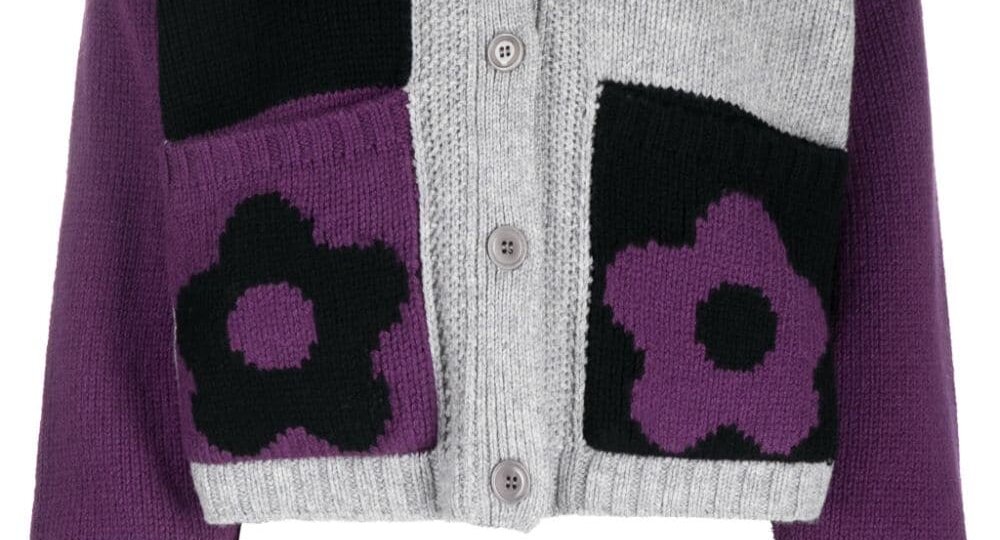 Кардиган с вышивкой и накладными карманами от KENZO. Схемы.