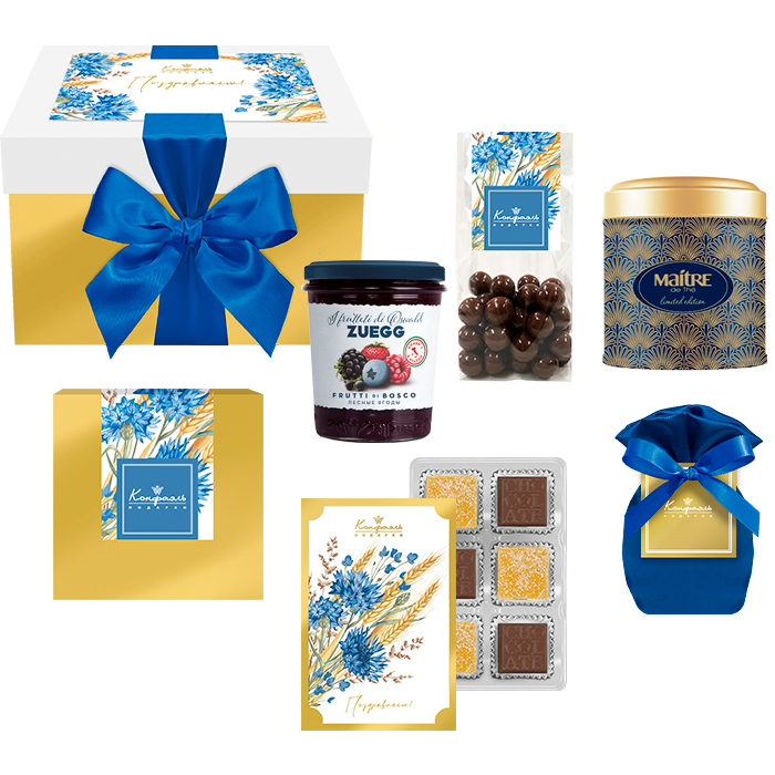 Набор конфет: сухофрукты, ассорти, драже, джем, чай 855г