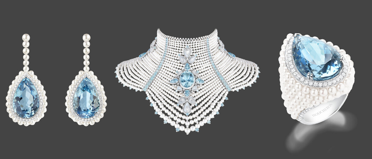 В дополнение к колье мастера Boucheron изготовили серьги и кольцо (листайте галерею)