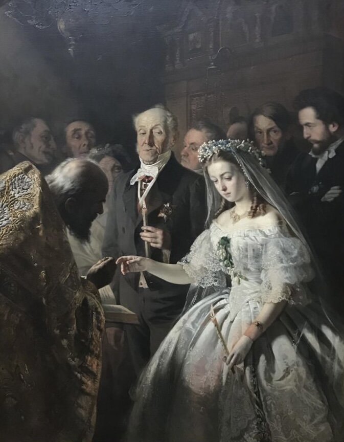 Лиза и Забалуев напоминают мне героев картины Пукирёва «Неравный брак». Источник: Википедия. 