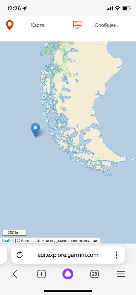 Последняя метка местоположения путешественника