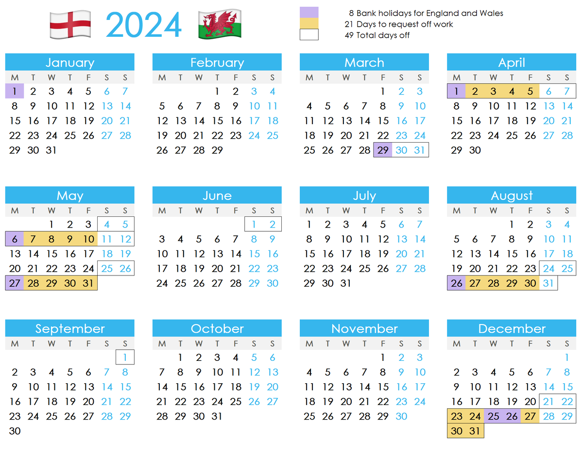 источник: https://www.leavedates.com/articles/maximise-annual-leave-2024-uk