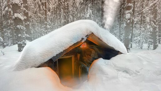 СТРОЮ ЗЕМЛЯНКУ В МОРОЗ -20℃! УСТАНОВИЛ ОКНО, СКОЛОТИЛ КРОВАТЬ - теперь можно спать!