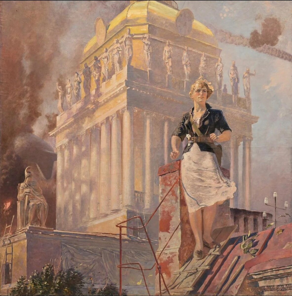 Александр Самохвалов. «На дежурстве. Начало Блокады». 1943
