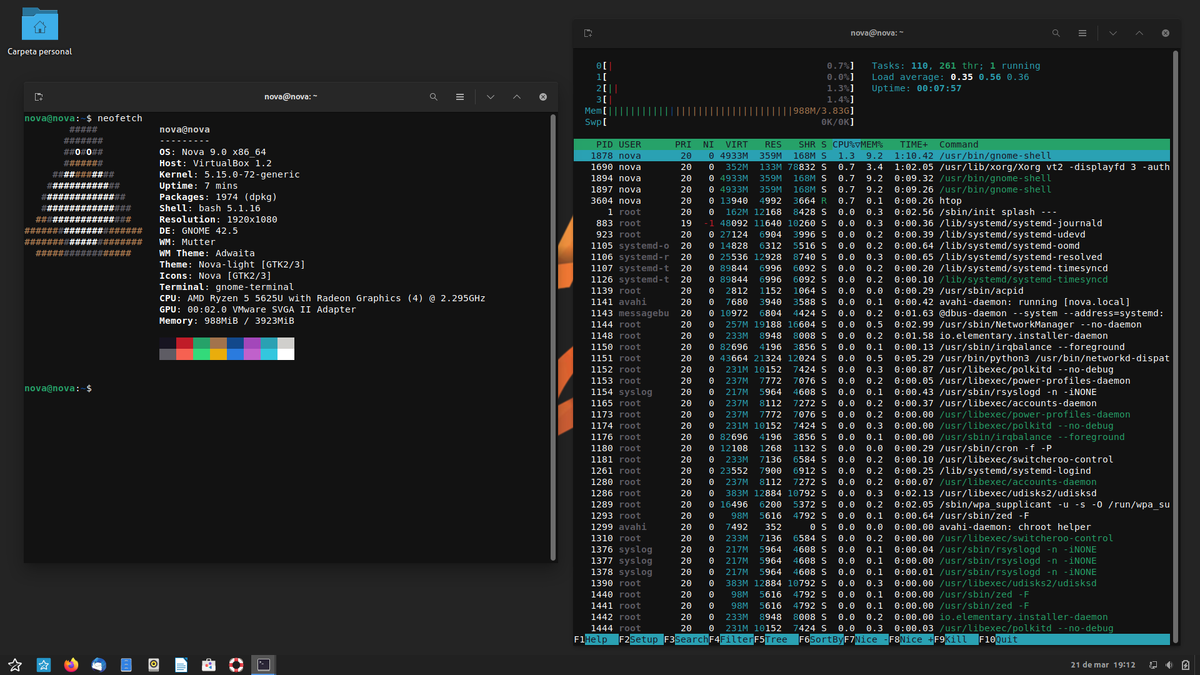 С производительностью у дистрибутива тоже все в порядке. 1 Гб RAM после старта.