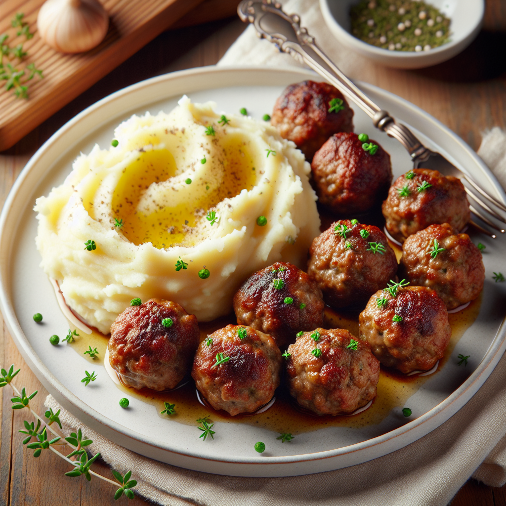 Фрикадельки с картофельным пюре