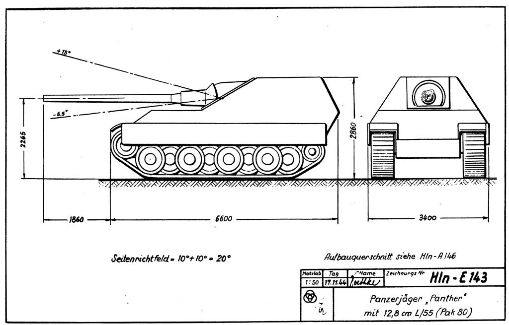 Эскизный проект Hln-E143 от 17 ноября 1944 года.