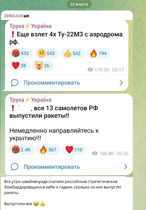    Фото: Скриншот Telegram/ZERGULIO