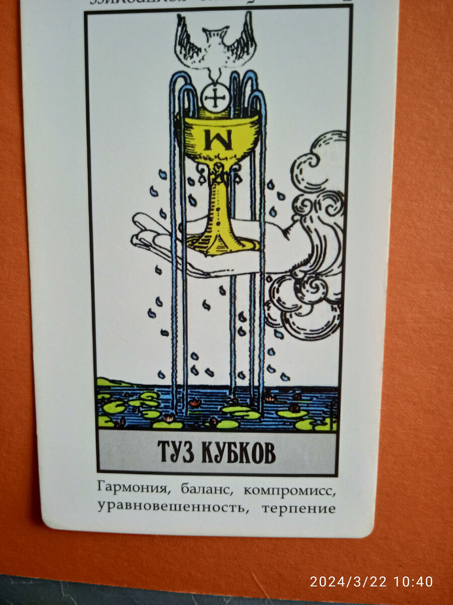 Карта Туз Кубков. Фото автора. 