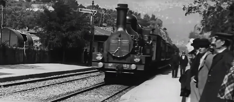 Кадр из "Прибытие поезда на вокзал города Ла-Сьота" 1896