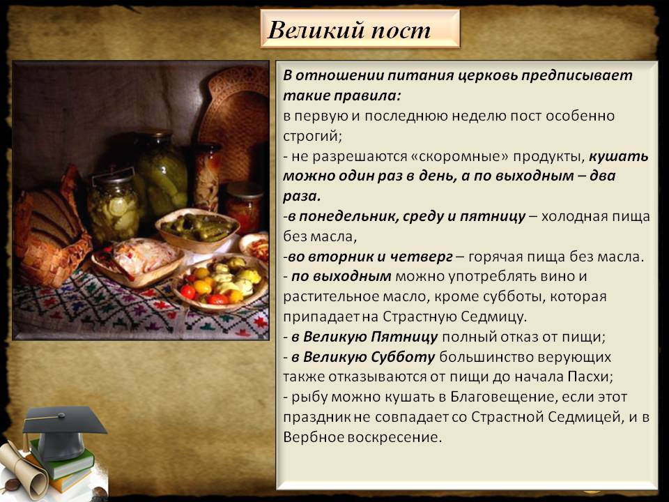 Какую диету предписывает Великий пост