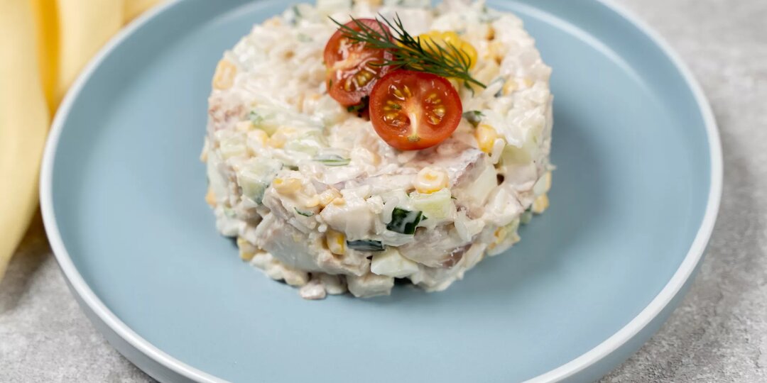 Легкий некрабовый салат